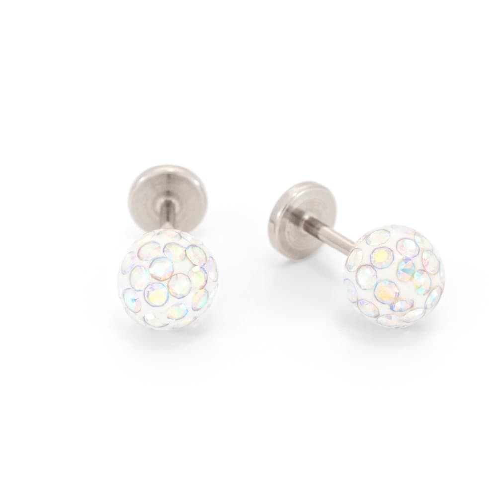 Örhängen med platt baksida, både allergivänliga och bekväma: SPARKLING ESMERALDA CRYSTAL 6