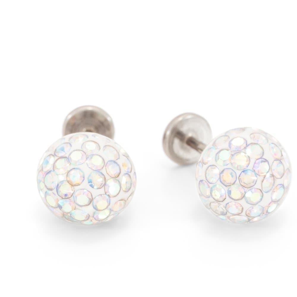 Örhängen med platt baksida, både allergivänliga och bekväma: SPARKLING ESMERALDA CRYSTAL 8