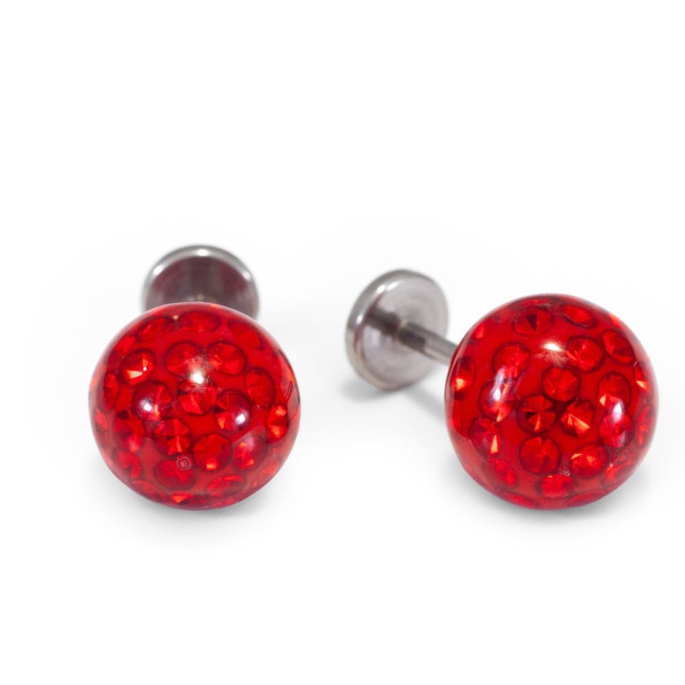 Örhängen med platt baksida, både allergivänliga och bekväma: SPARKLING ESMERALDA RUBY 8