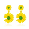 Miniatyrbild 1 av 3: Sterling silver tusensköna örhängen solros blomma flera färger