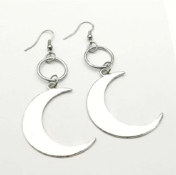 Earrings - Crescent Moon - Ring