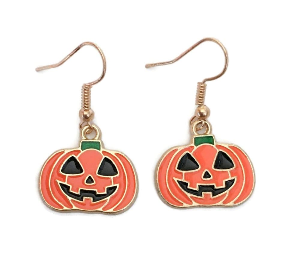 Örhängen Pumpa Halloween Pumpkin Jack O Lantern Rostfria krokar