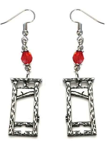 Örhängen Giljotin Fallbila Silver/Röd Avrättning