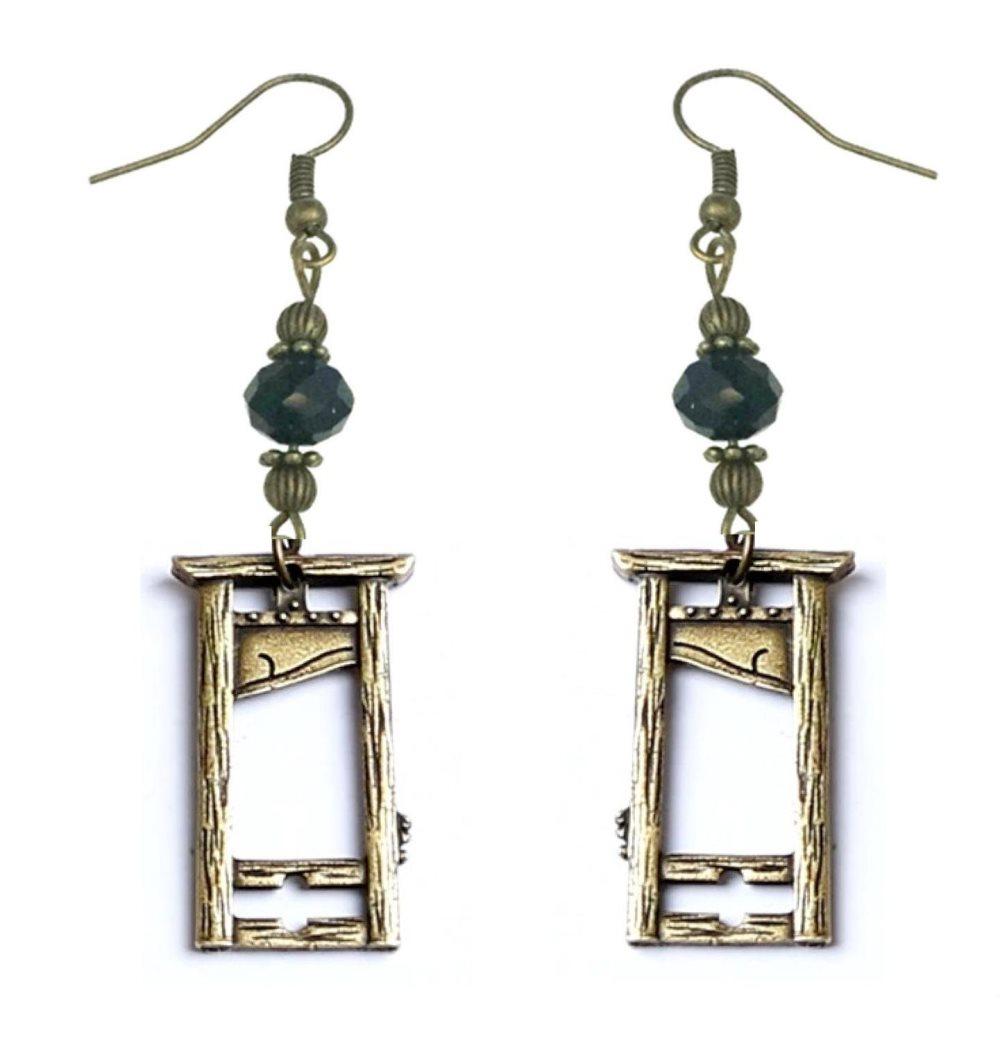 Örhängen Giljotin Fallbila Brons/Svart Avrättning