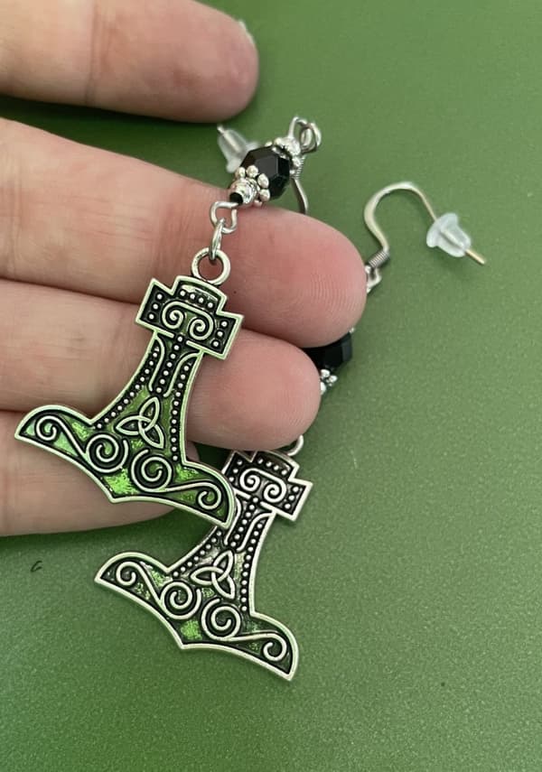 Earrings - Thors Hammer - Mjollnir - Bead