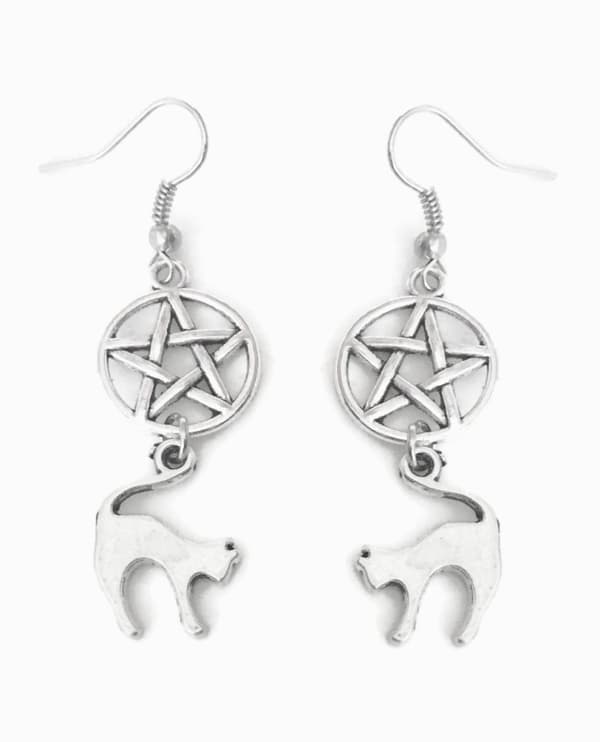 Earrings - Cat - Pentagram