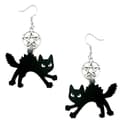 Pikkukuva 1 / 4: Earrings - Cat - Black - Angry - Pentagram - Acrylic