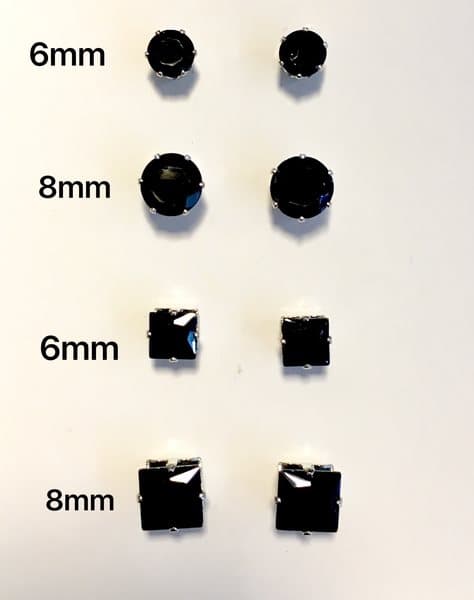 4 par Magnet örhängen med svarta stenar