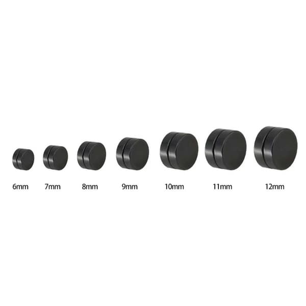 2-pack Silver Magnetisk Fake Piercing Öron Töjning Plug