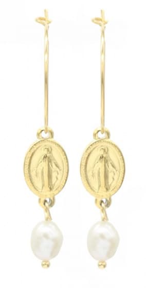 örhängen Hoop dam 4,5 x 2 cm rostfritt stål guld