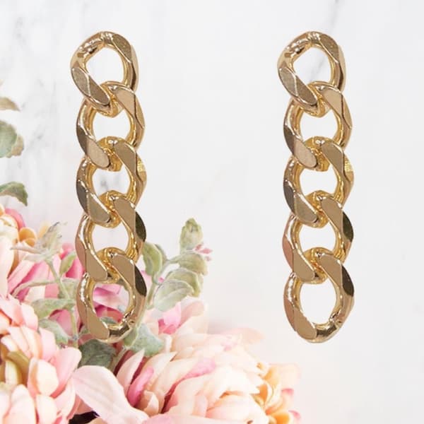 Snygga örhängen med långa kedjor guld silver trend lyx