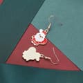 Miniatyrbilde 2 av 3: Festive earrings with Santa Claus with sack in white and red