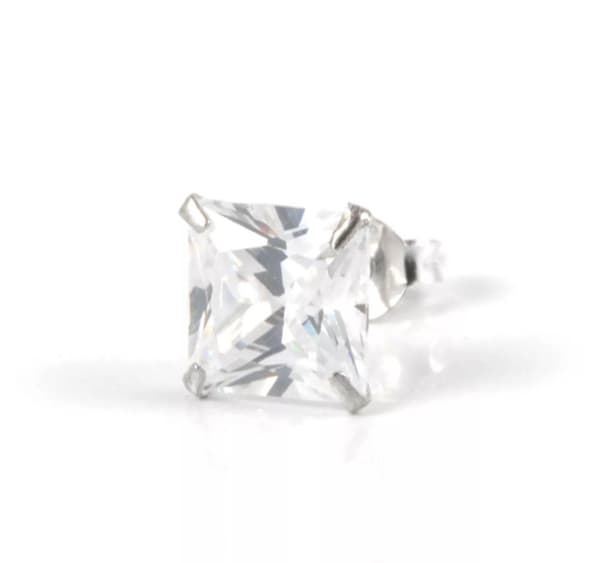 Bling Örhängen - Vit Sten 8 mm