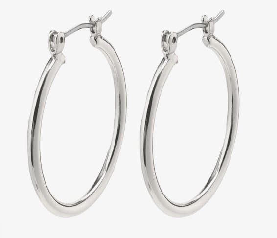 Silver Ringar MEDIUM size vackra Creoler Örhängen Kirurgiskt Stål