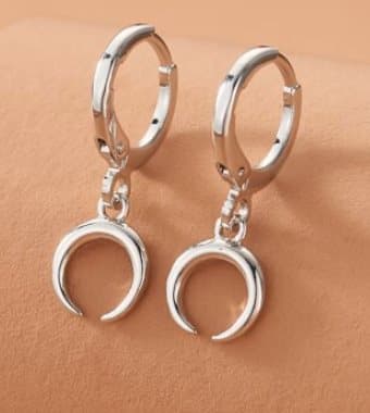 MOON SILVER NEW! ÖRHÄNGE bara UNIKA Design HANDMADE LOVE