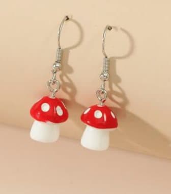 MUSHROOM SILVER NEW! ÖRHÄNGE bara UNIKA Design HANDMADE LOVE
