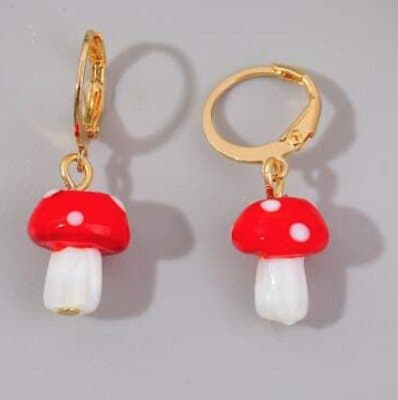 MUSHROOM GOLD NEW! ÖRHÄNGE bara UNIKA Design HANDMADE LOVE