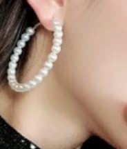 WHITE PEARLS LOOP SILVER NEW! ÖRHÄNGE bara UNIKA Design HANDMADE LOVE