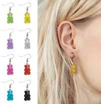 1 ST TRANSPERANT BEAR SILVER NEW! ÖRHÄNGE bara UNIKA Design HANDMADE LOVE