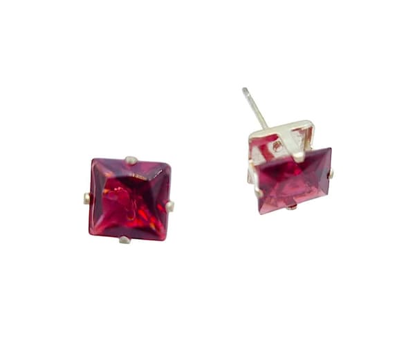 Bling-korvakorut - punainen kivi 10 mm