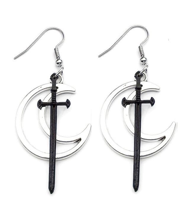 Örhängen Måne Svärd Dagger Crescent Moon Sword
