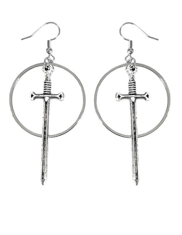 Örhängen Svärd Dagger Creoler Ringar Sword Rostfria Ringar