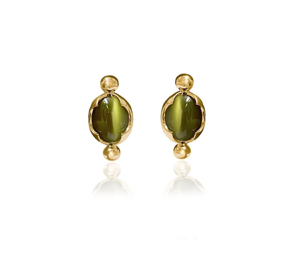 OYSTER STUD EARRINGS Olive Green