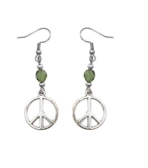 Örhängen Peace Fred Grön Statement Pärla Rostfri krok