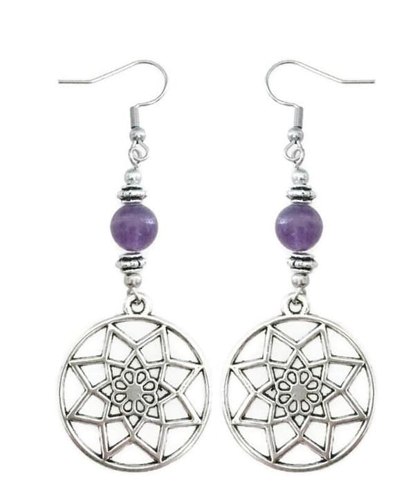 Earrings - Mandala - Amethyst