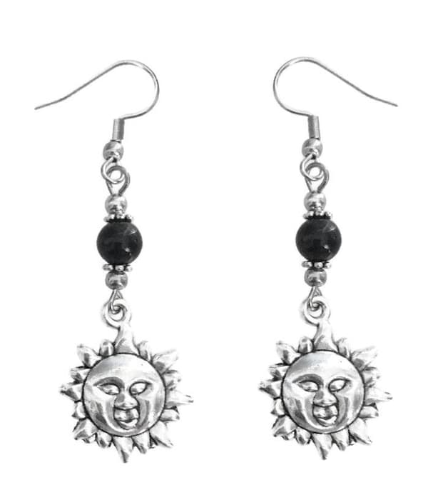 Earrings - Sun - Onyx