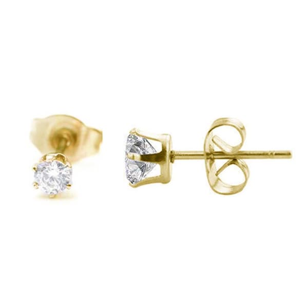 2 -pakk gullkrystallpiercing øreringer piercing smykker - 3mm