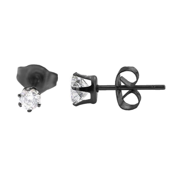 2-pack Svart Kristall Piercing Örhänge Piercingsmycke – 3mm