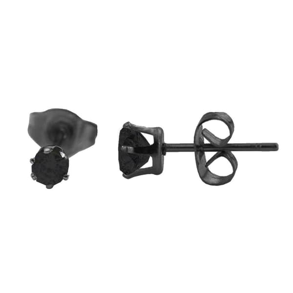 2-pack Svart Piercing Örhänge Svart Kristall 3mm