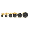Miniatyrbild 2 av 2: 2-pack Guld Piercing Örhänge Svart Kristall – 3mm