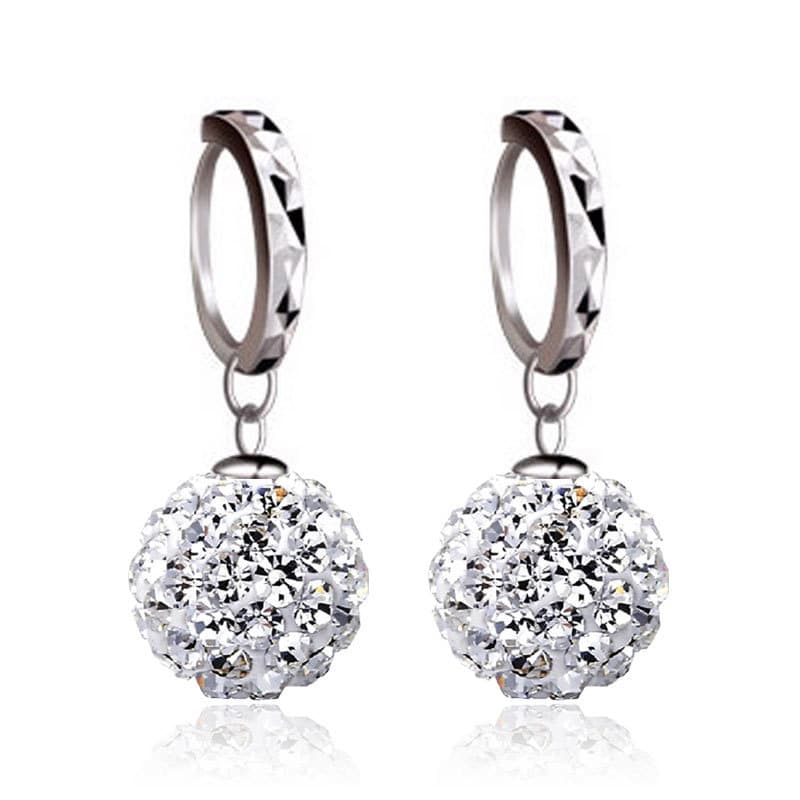 Sterling silver örhängen med bollblomma mönster 12mm silver