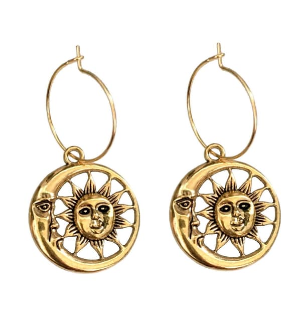Earrings - Creoles - Pentagram - 2 or 3 cm rings