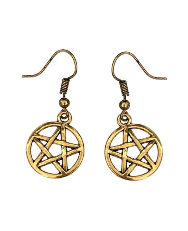 Earrings - Pentagram - Antique gold