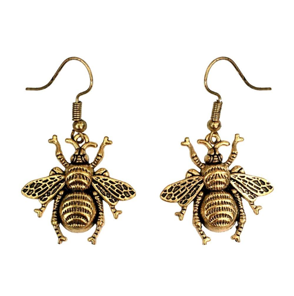 Örhängen Humla Insekt Bumblebee Antikguld Wasp