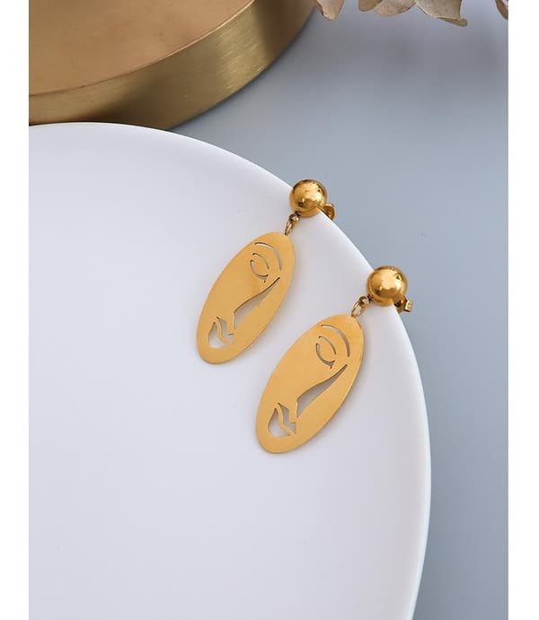 Noorzai Scandinavia - 18K gold-plated earrings with line art motifs