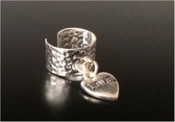 Silver Earcuff Ear Cuff Örhänge - Hjärta med Text - Love