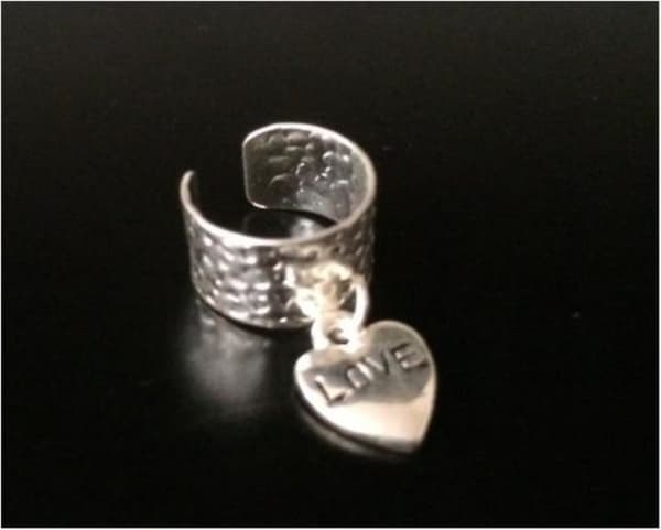 Silver Earcuff Ear Cuff Örhänge - Hjärta med Text - Love
