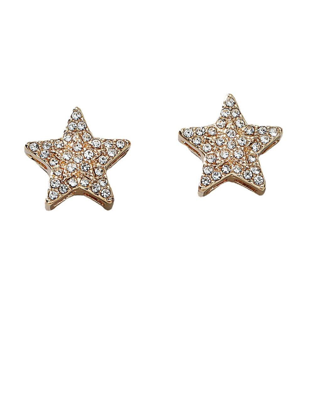 Örhängen med strass-stjärnor Guld
