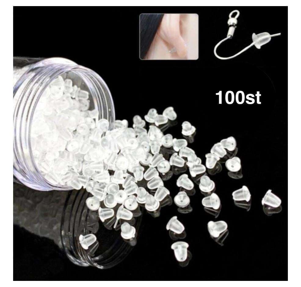 100st Ploppar Bakstycke till örhängen i nickelfri latex