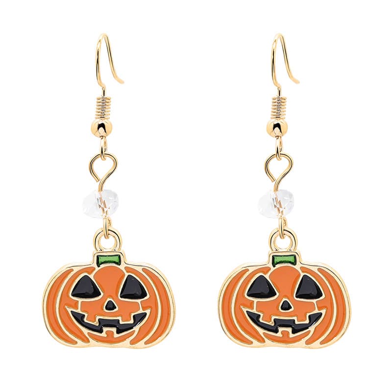 Halloween-örhängen med pumpa Gul