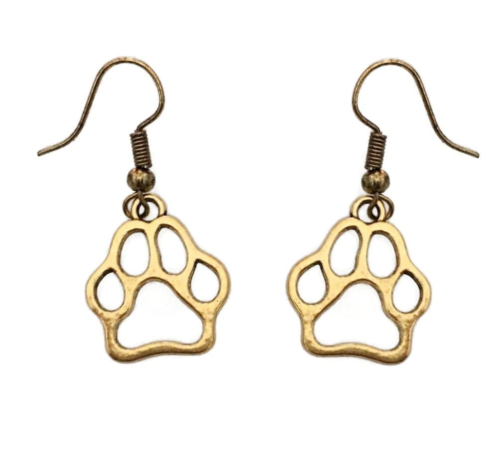 Örhängen Tass Djur Hund Katt Paw Antikguld