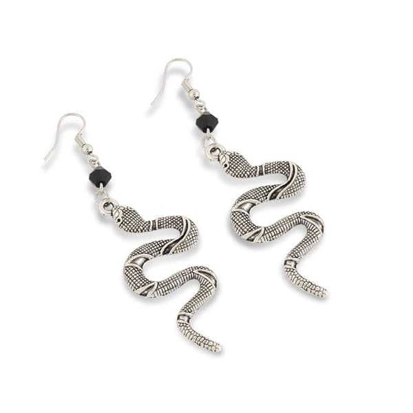 Earrings - Snake - Bead - Black
