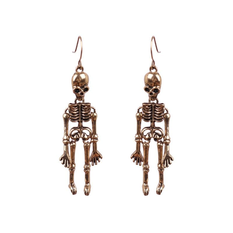Punk Skull örhängen 1 par Guld