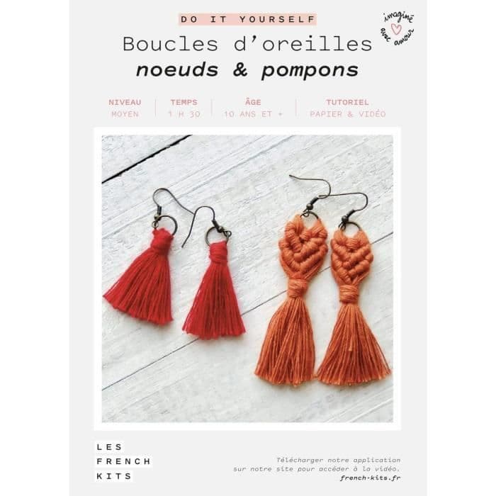 Macrame Kit Örhängen - Knots & Pompoms