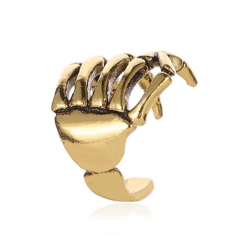 Skull Hand Clip-on örhänge earcuff Guld