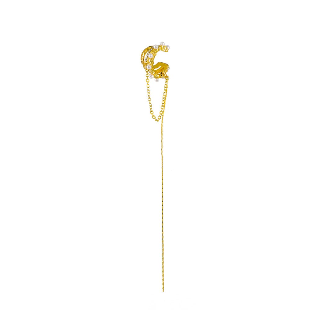 Clip-on örhänge earcuff med kedja Guld